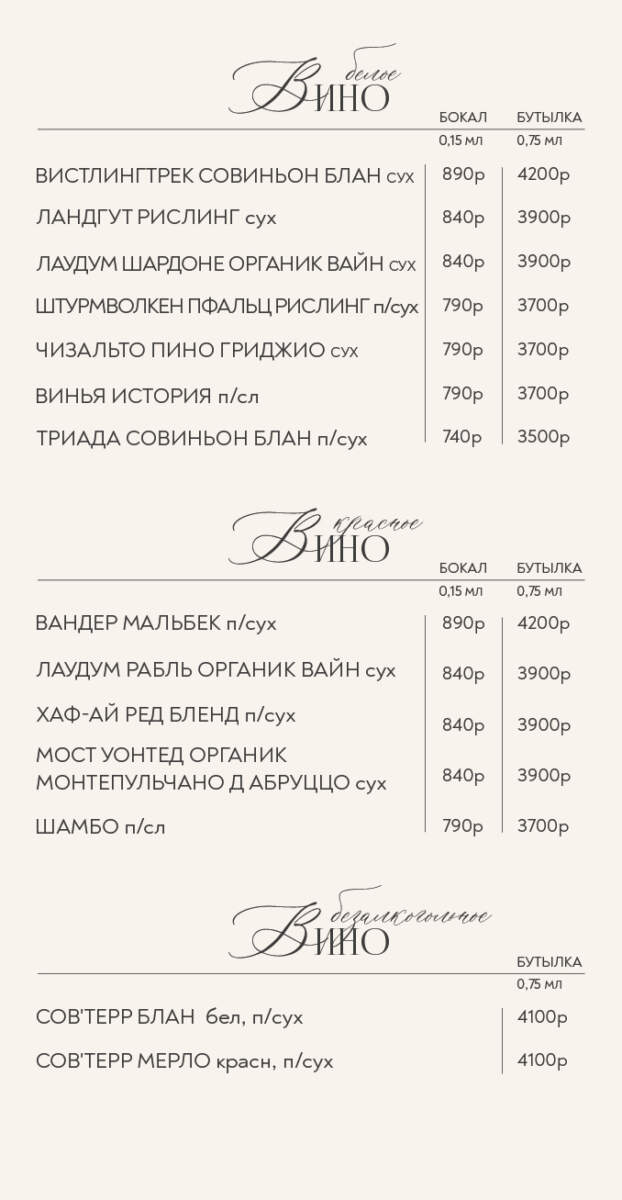 Винная и барная карта. Страница 6